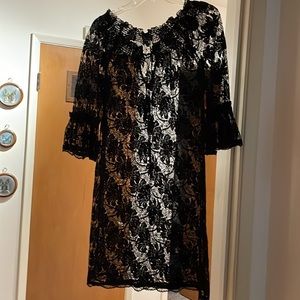 Beautiful, black sheer lace dress